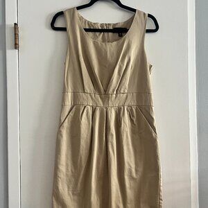 Khaki Spandex/Cotton Lined Dress